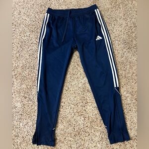 Adidas Men’s Blue Joggers with White Stripes